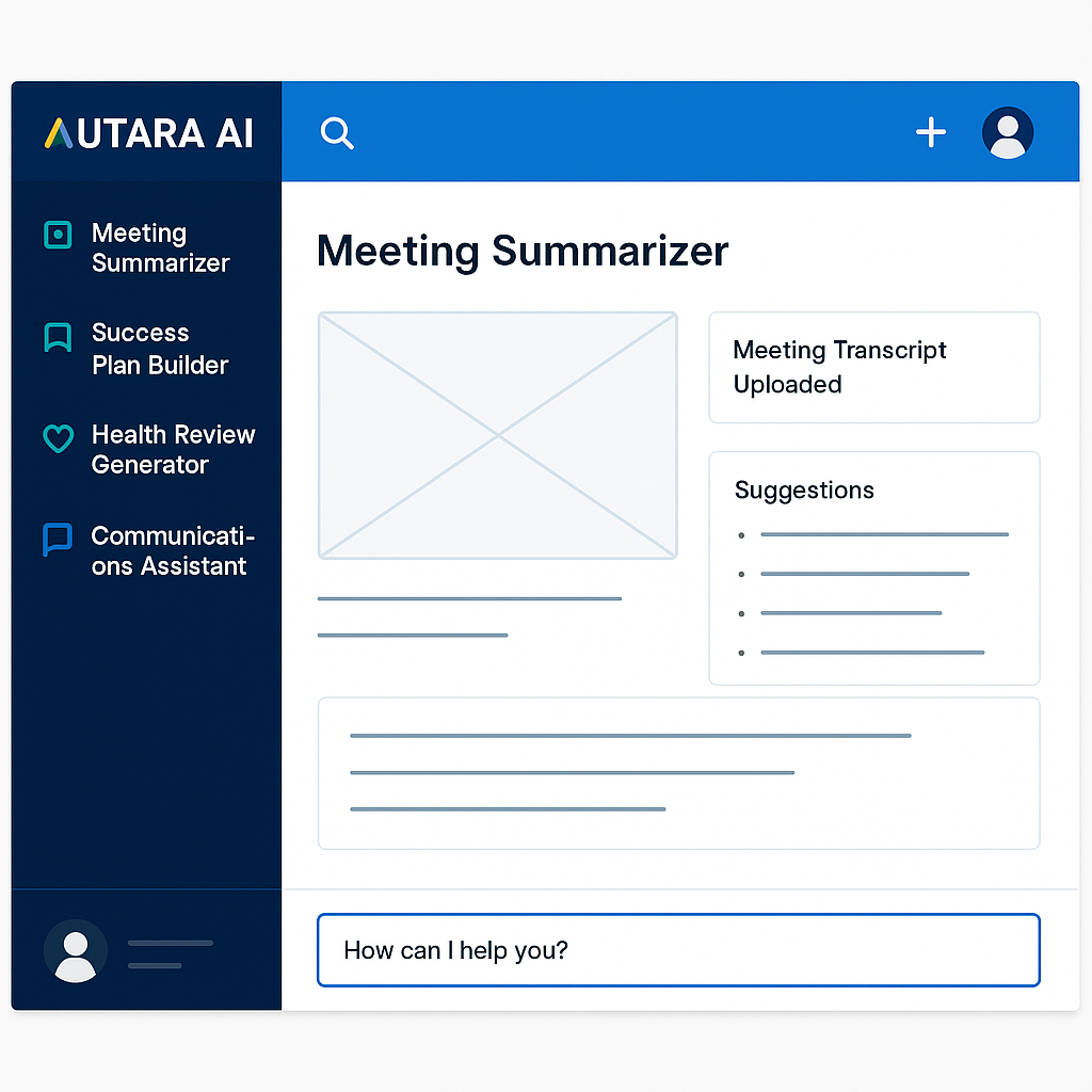 Autara AI Meeting Summarizer Interface